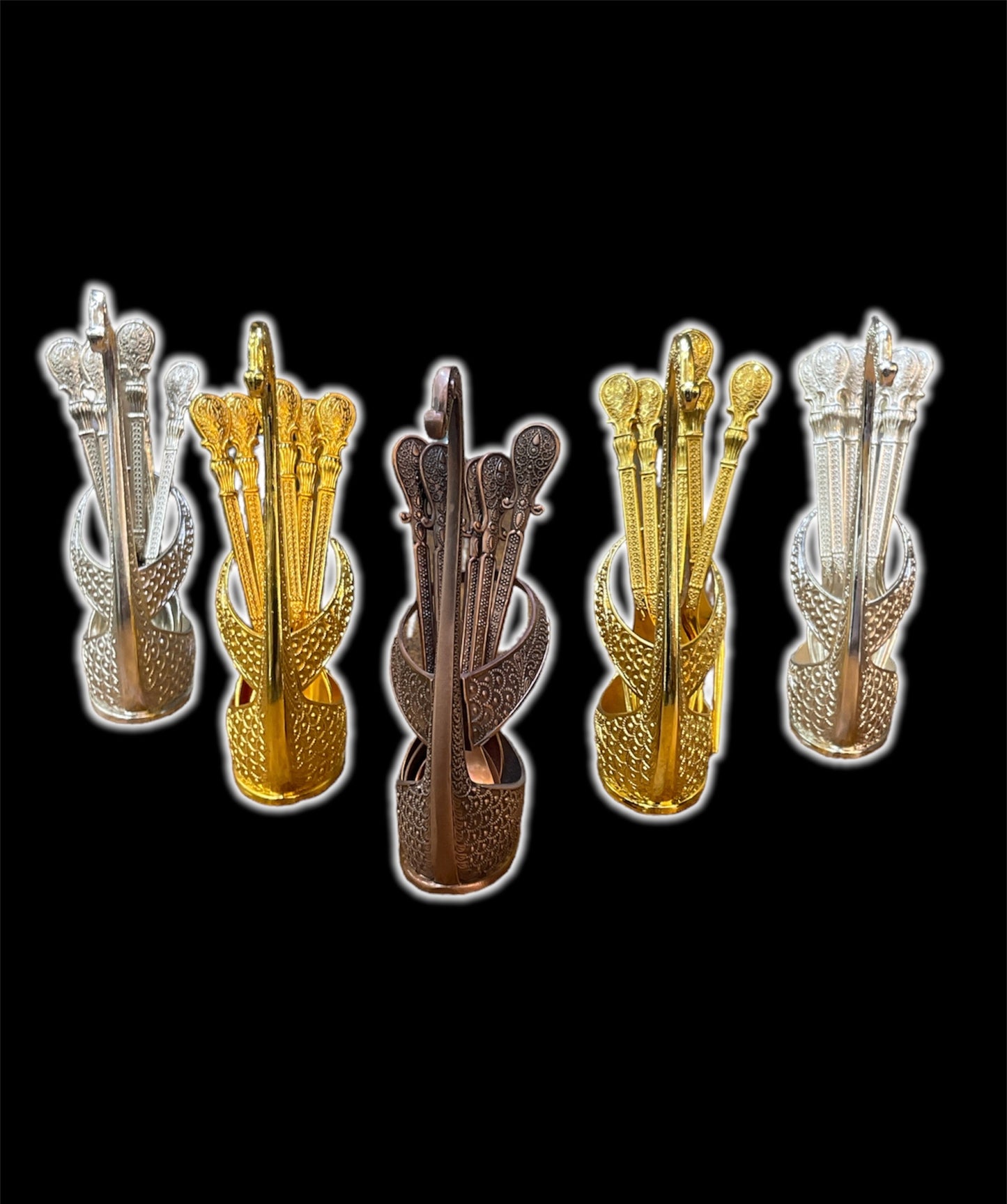 1 Set, Metal Cutlery, Swan Shape Spoon and  Fork Holder