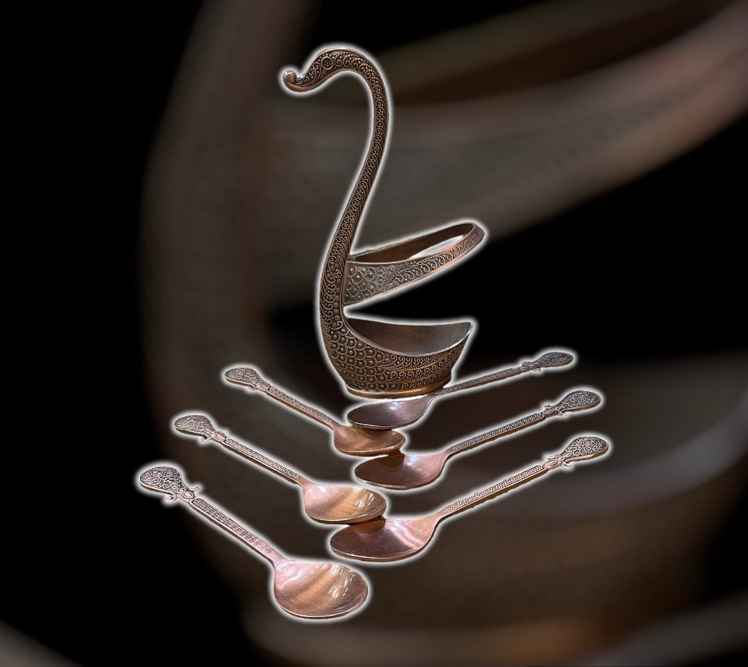 1 Set, Metal Cutlery, Swan Shape Spoon and  Fork Holder