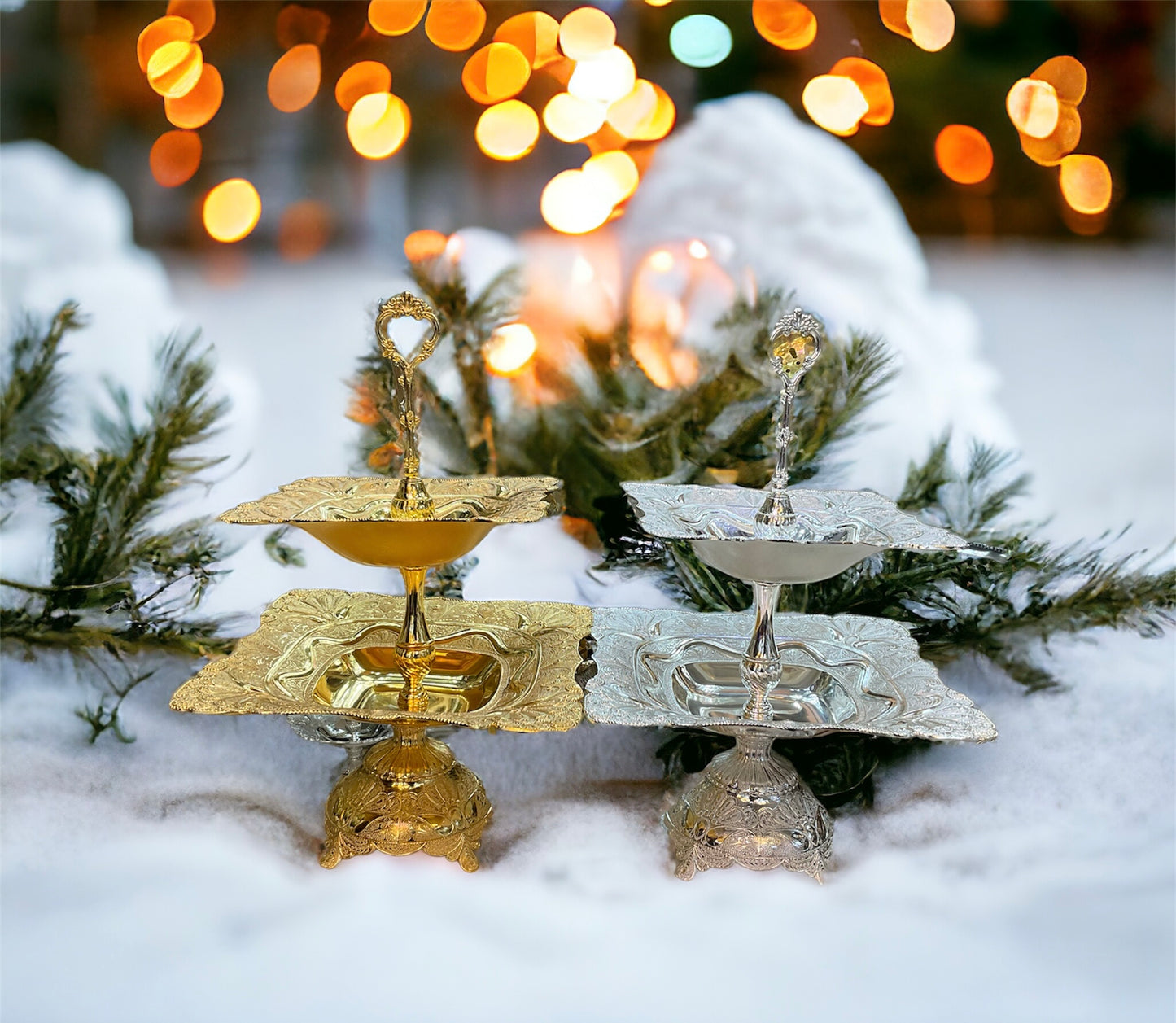 Two tier cup cake holder