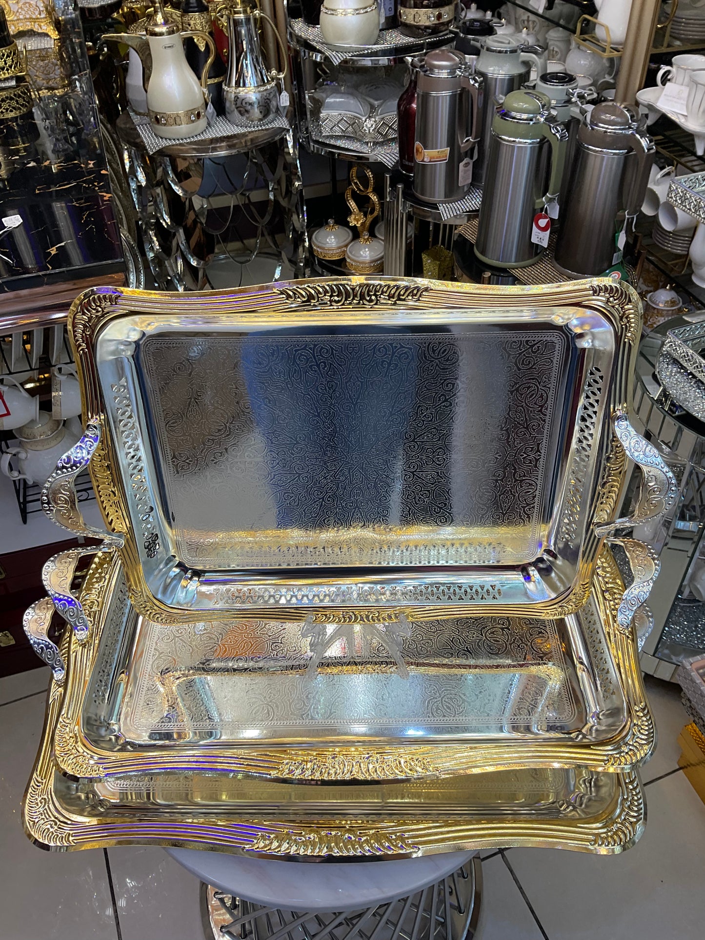Rectangular tray, set of 3