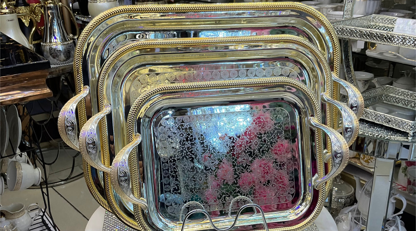 Rectangular tray, set of 3