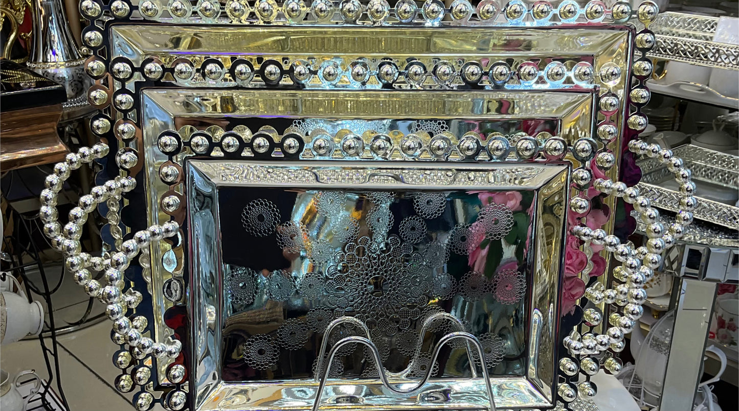 Rectangular tray, set of 3