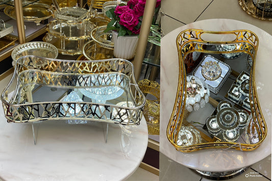 Rectangular mirror tray