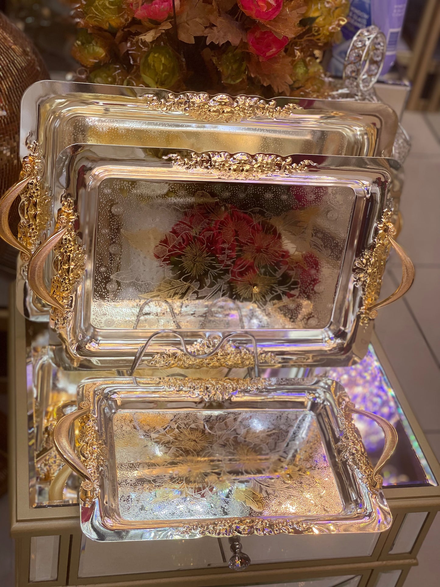 Rectangular tray, set of 3