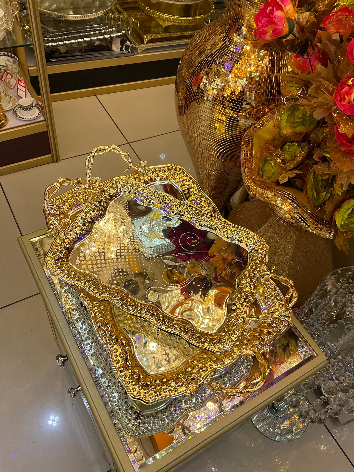 Rectangular tray, set of 2