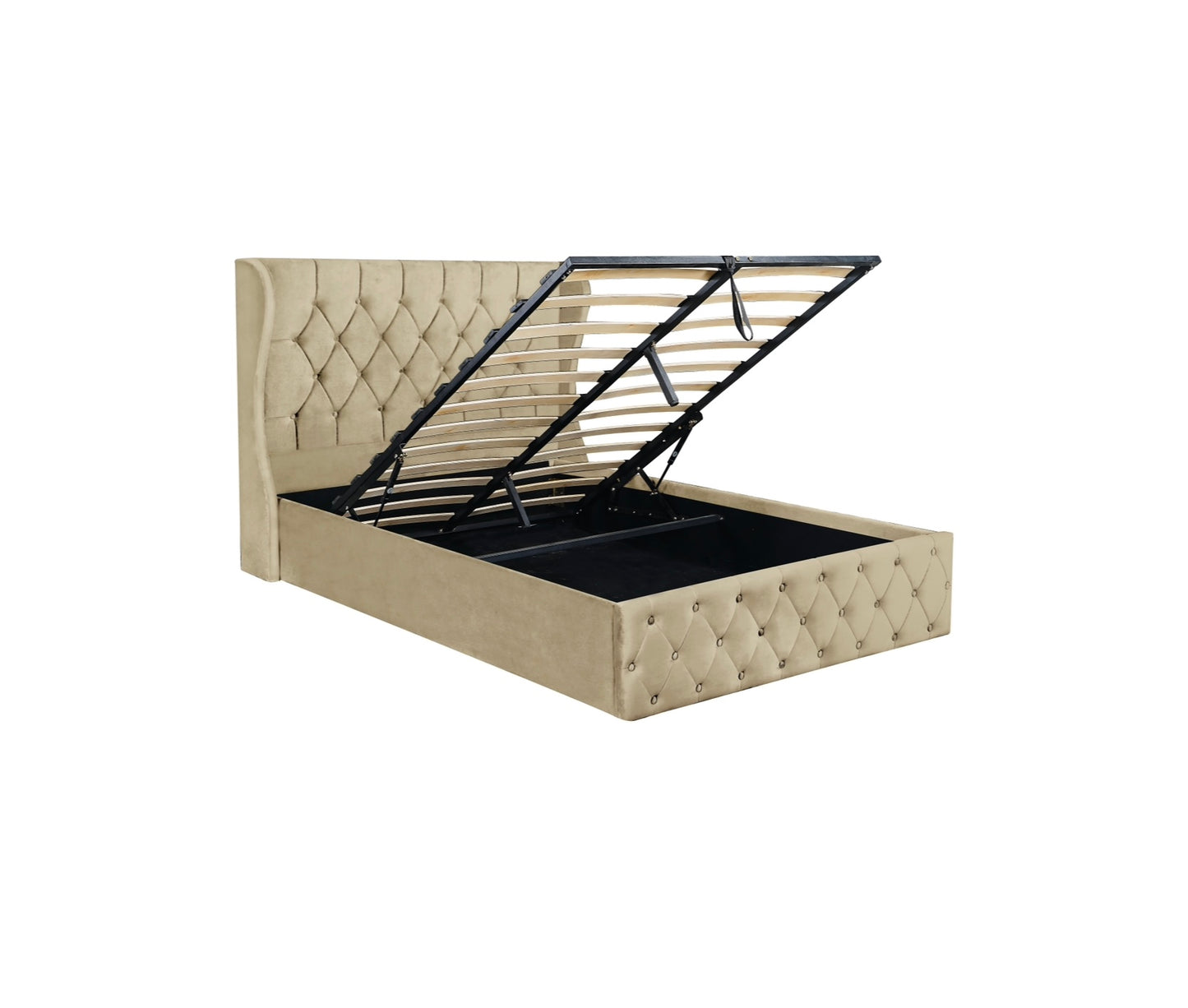 Lorena Velvet Storage double bed