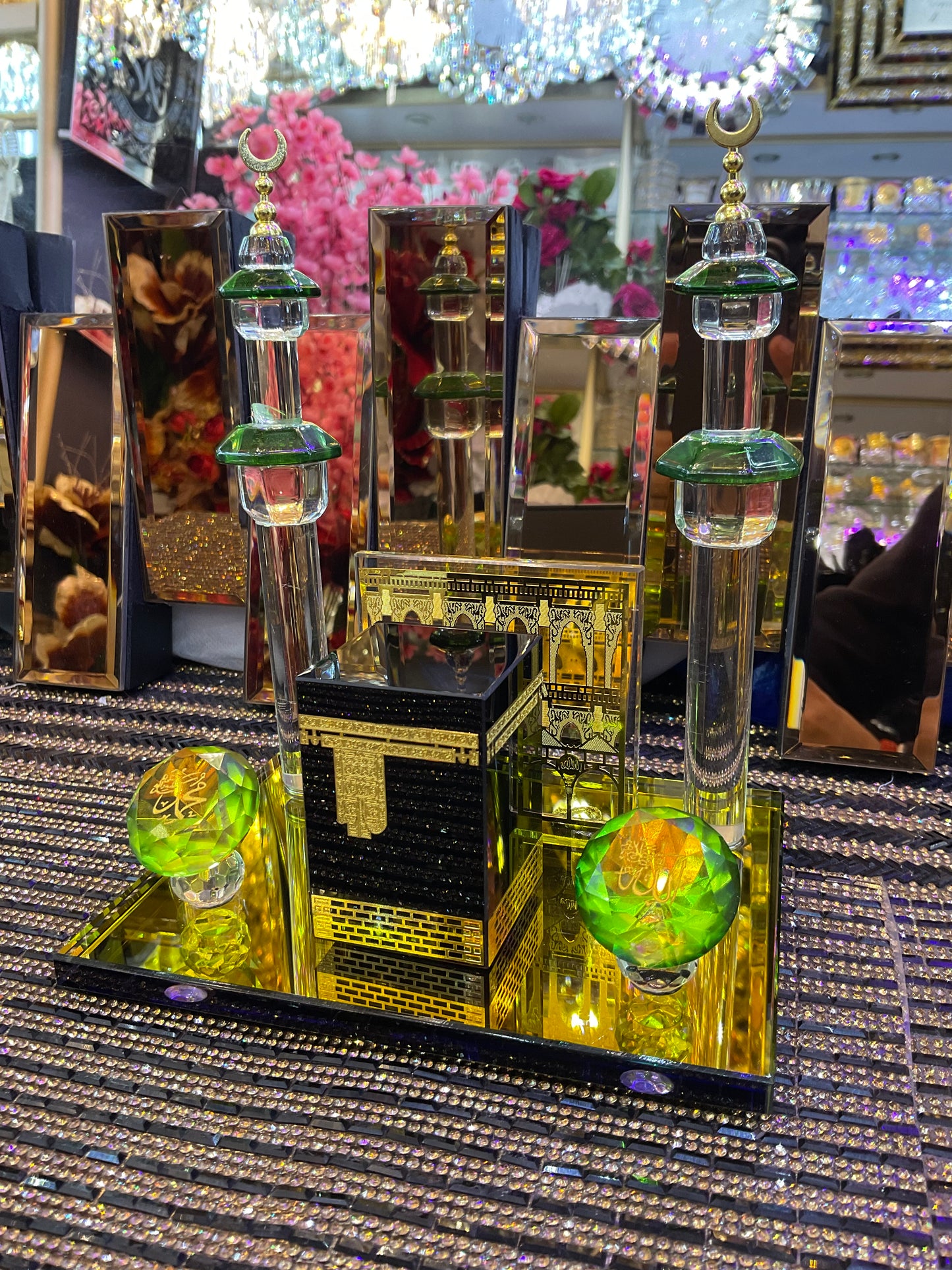 Home Decor Islamic Crystal Collectible Kaaba Model