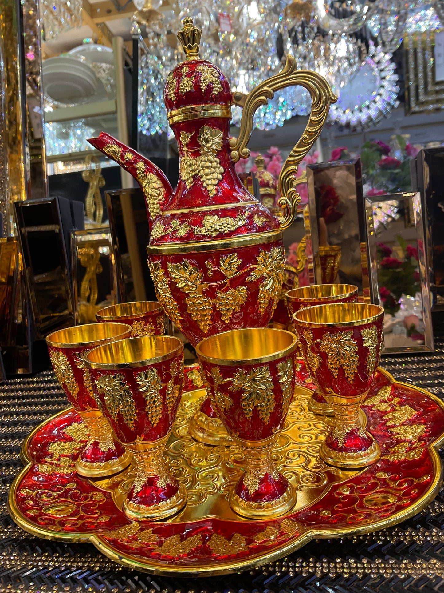 Zam zam Water set, a jug, a plate and 6 glasses