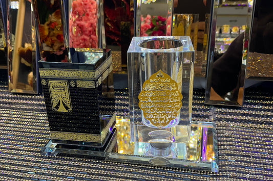 Islamic Gift Kaaba Crystal and Gold Plated pen holder