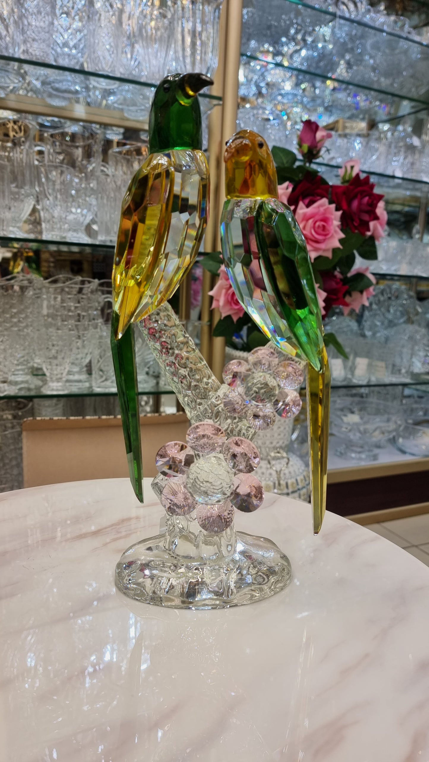 Crystal parrot set home decore