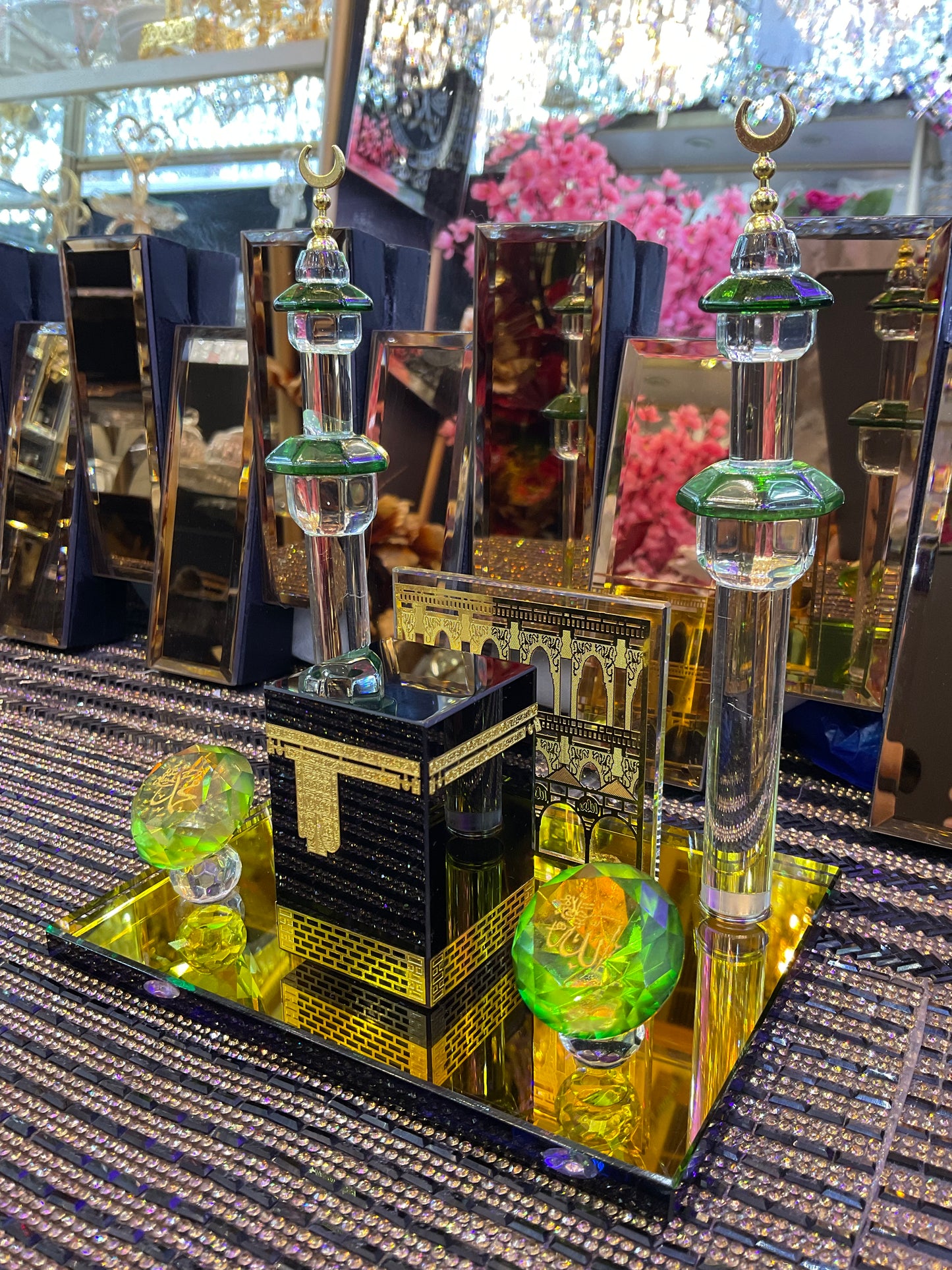 Home Decor Islamic Crystal Collectible Kaaba Model