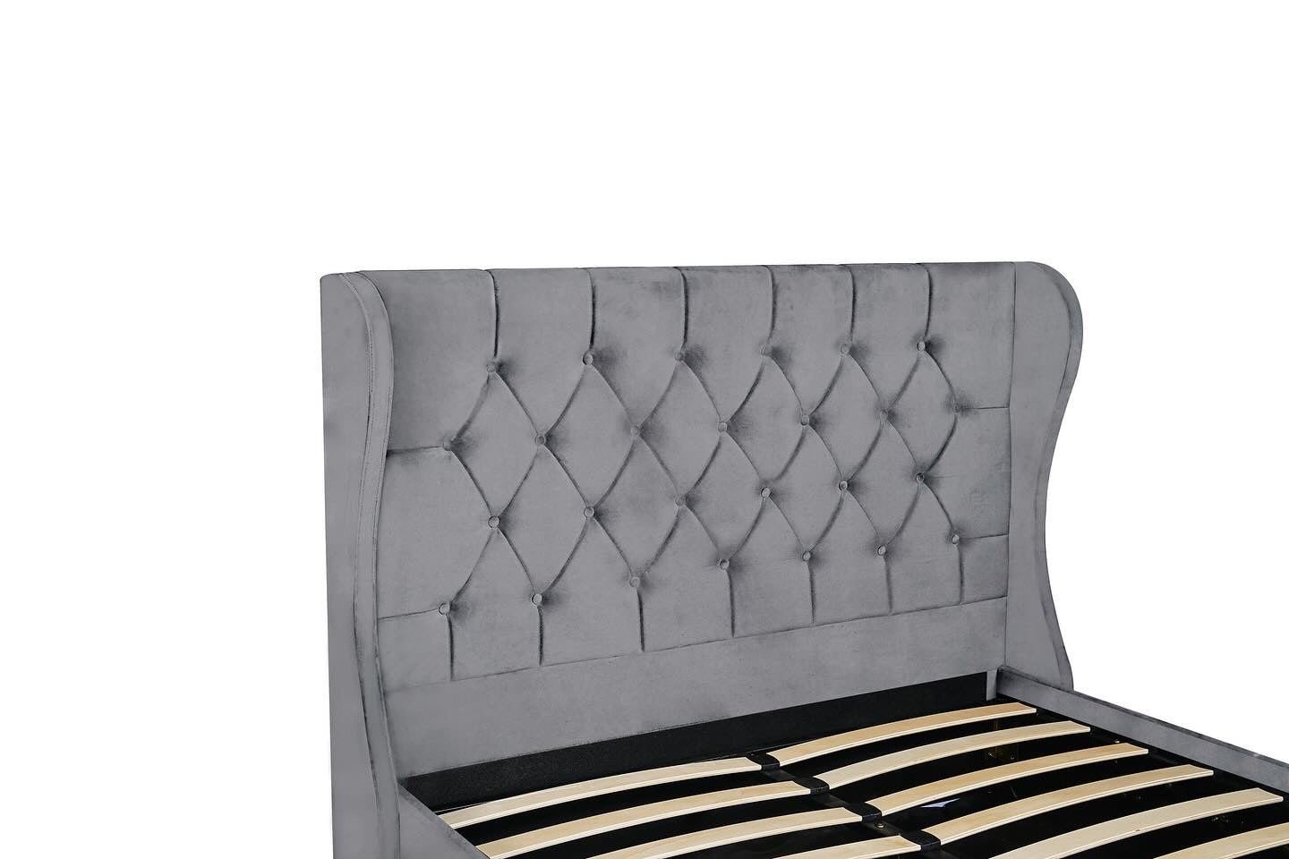 Lorena Velvet Storage double bed