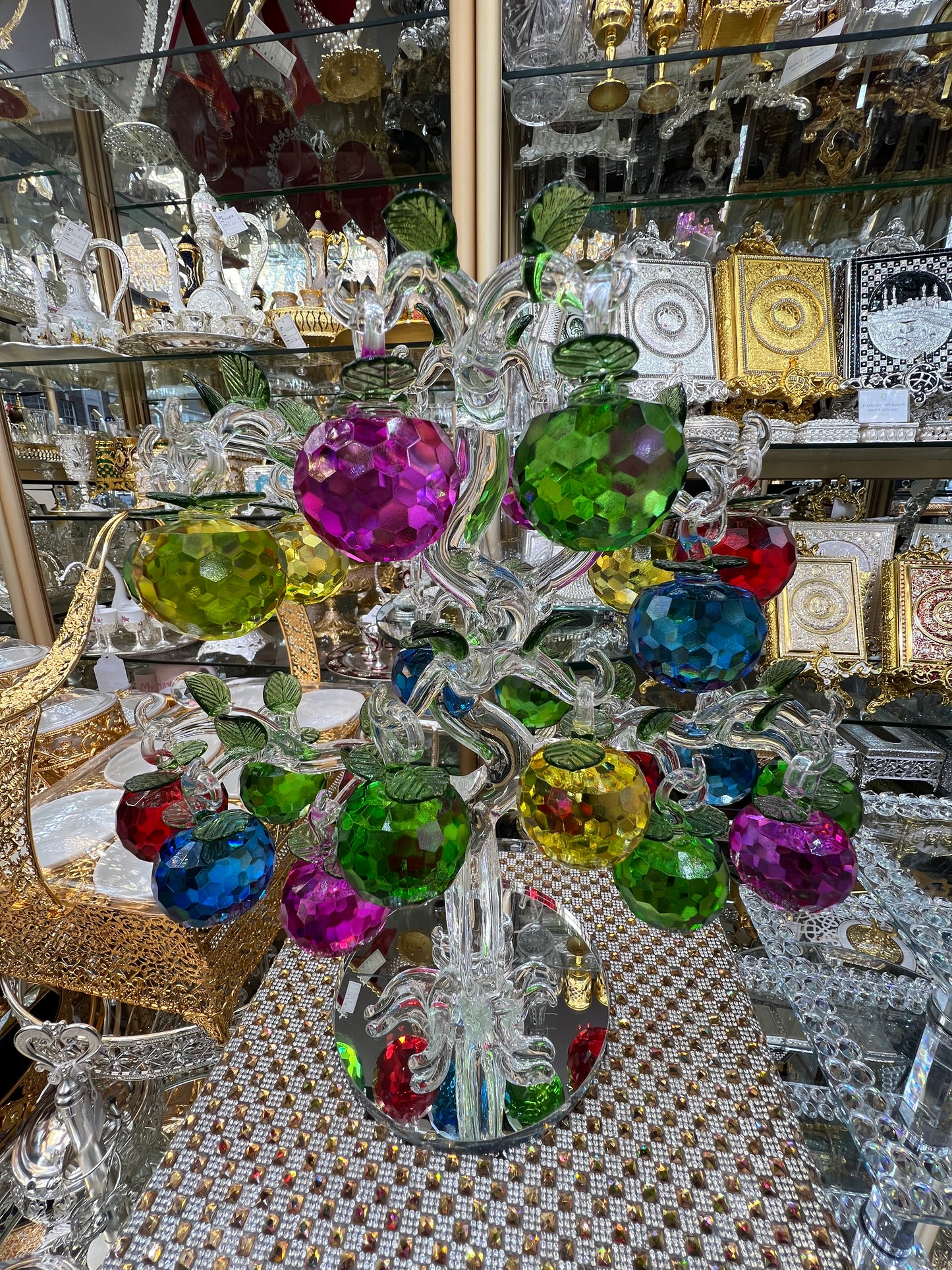 Crystal multi colour tree home decore