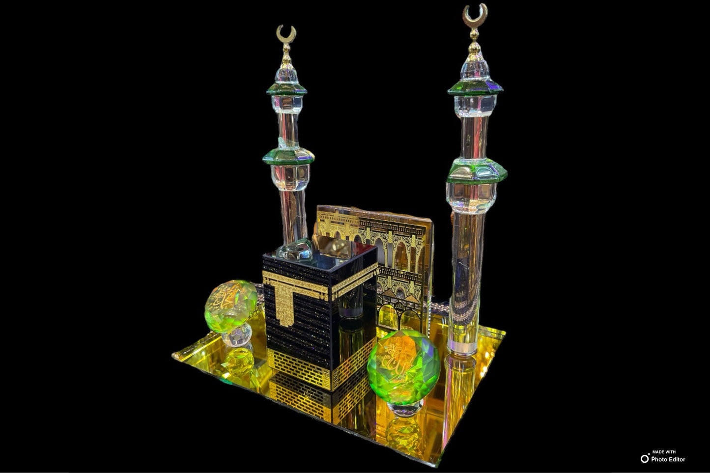 Home Decor Islamic Crystal Collectible Kaaba Model