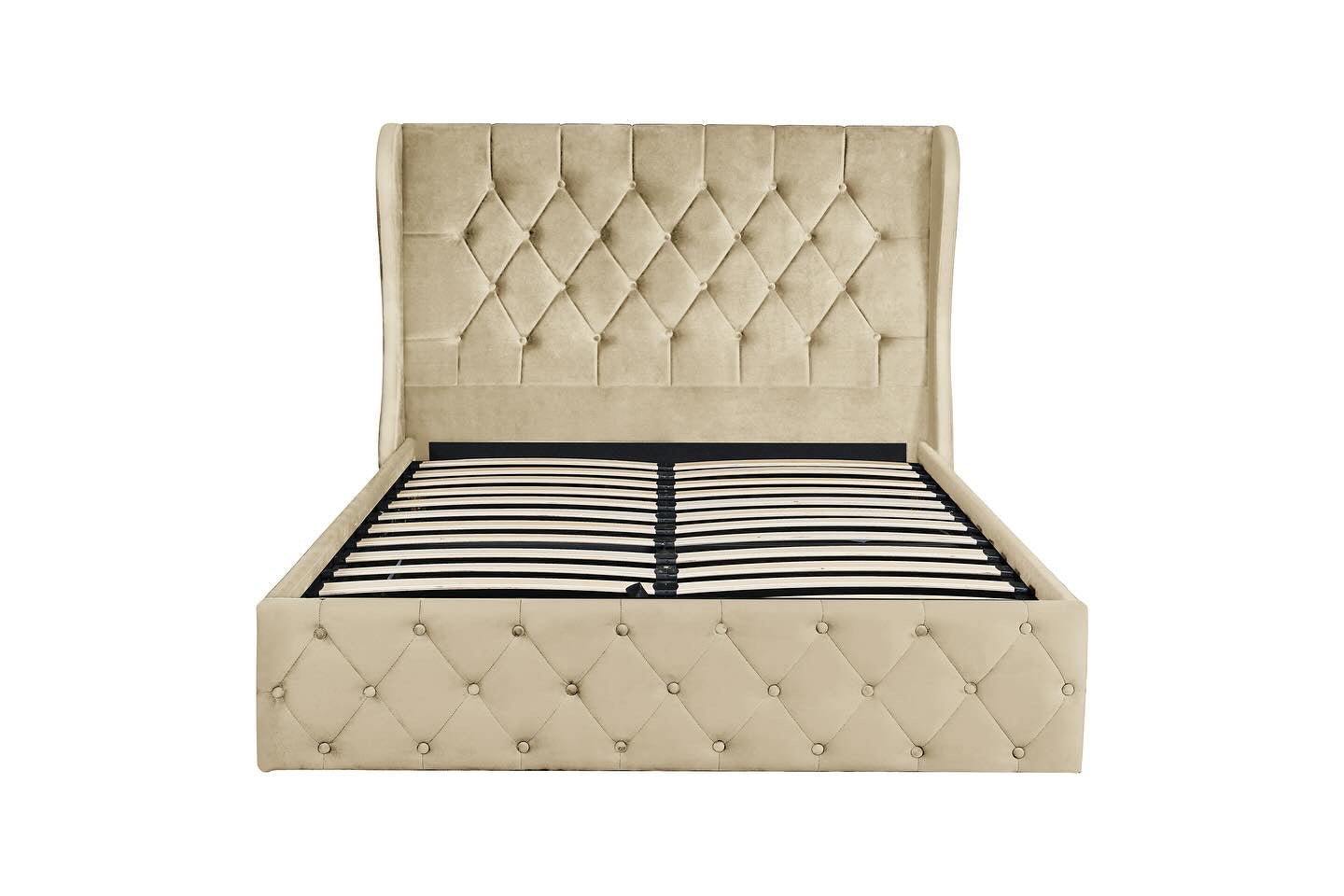 Lorena Velvet Storage double bed